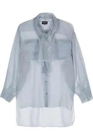 Giorgio Armani Scarf-detail organza shirt