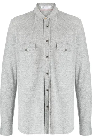 Brunello Cucinelli Spread-collar wool-blend cardigan