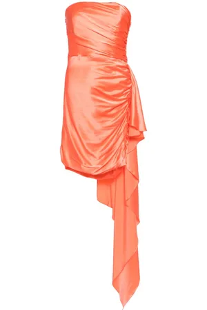 Michelle Mason Strapless gathered silk mini dress
