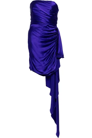 Michelle Mason Strapless gathered silk mini dress