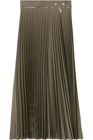 Burberry Fully-pleated wool-blend skirt