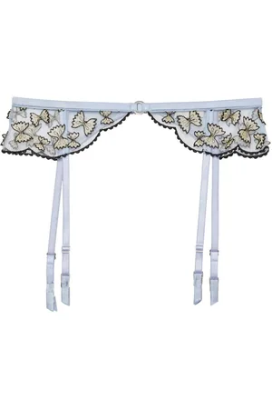 FLEUR DU MAL Farfalle embroidered garter belt