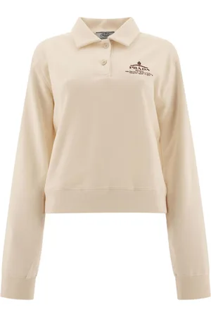 Prada Logo-embroidered long-sleeved polo shirt