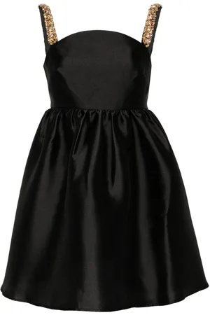 Self-Portrait Crystal-embellished flared minidress