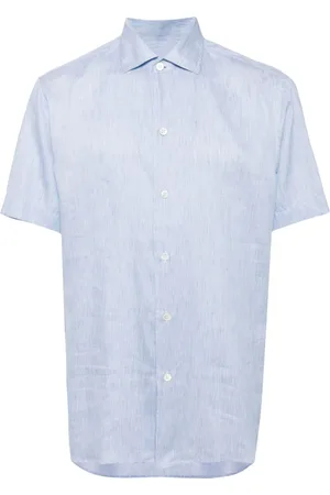 BRIONI Short-sleeve curved-hem shirt
