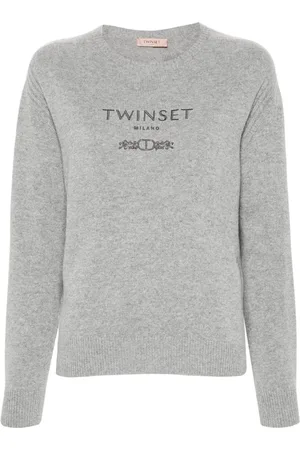 Twin-Set Logo-embroidered knitted jumper