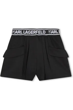 Karl Lagerfeld Logo-waistband pleat-detail shorts