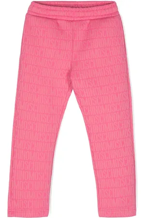 Moschino Intarsia-logo straight-leg trousers