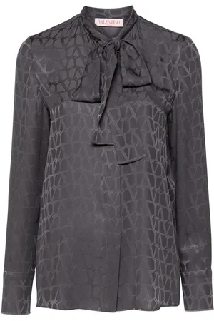 VALENTINO GARAVANI Toile Iconographe-jacquard silk blouse