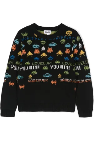 Molo Barri pixelated-jacquard jumper