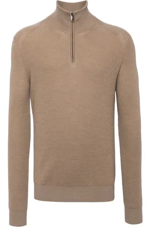 BRIONI Half-zip mock-neck jumper