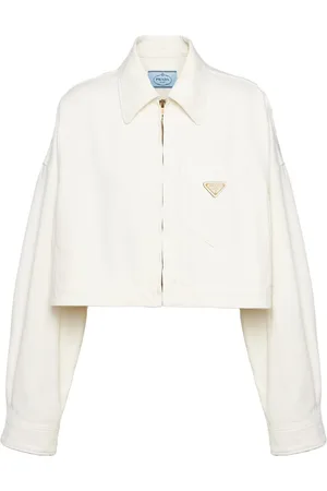 Prada Appliqué-logo cropped denim jacket