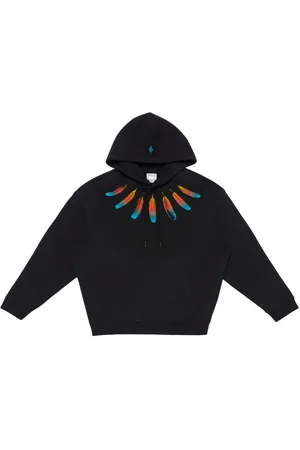 MARCELO BURLON Collar Feathers long-sleeve hoodie
