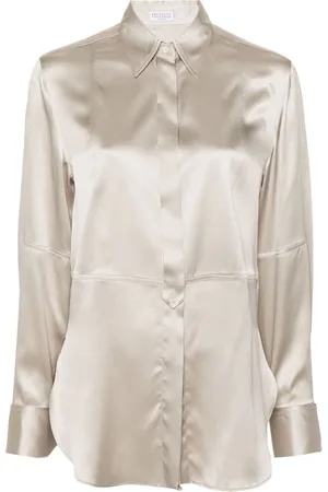 Brunello Cucinelli Pointed collar satin shirt