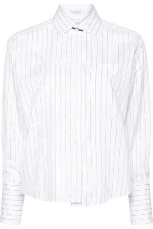 Brunello Cucinelli Pinstriped Monili-chain shirt
