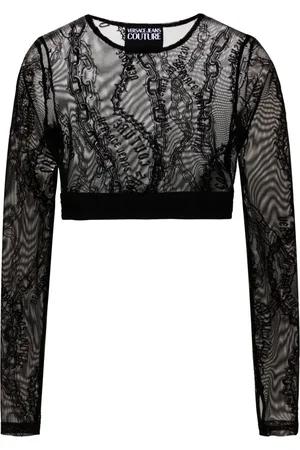 VERSACE Chain Couture-flocked top