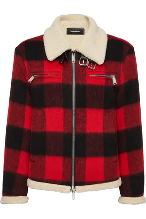 Dsquared2 Check-print wool jacket