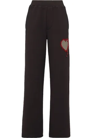 Dsquared2 Heart-appliqué flared track pants