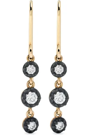 LEANDRA BAGS 18kt yellow diamond hook earrings