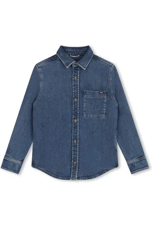 HUGO BOSS Logo-appliqué denim shirt