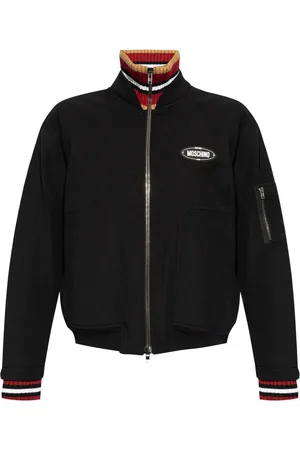 Moschino Logo-appliqué twill bomber jacket
