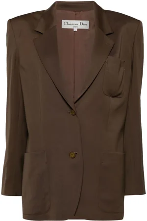 Dior Shoulder-pad notched-lapel wool blazer