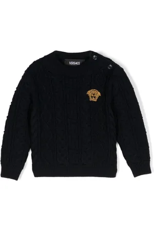 VERSACE Medusa Head-embroidered wool jumper
