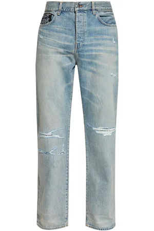 AMIRI Bandana Repair mid-rise straight-leg jeans