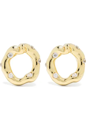 Vann Jewelry Irregular Circle crystal-embellished earrings