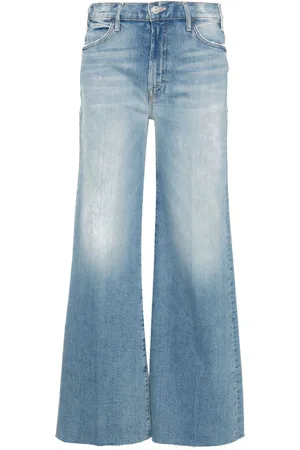 Mother The Hustler Roller Fray mid-rise wide-leg jeans