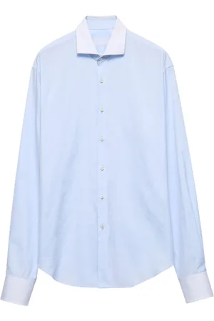 Prada Spread-collar cotton shirt