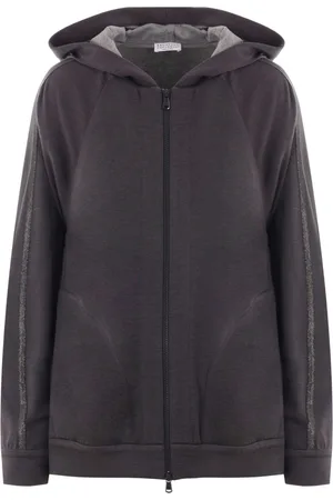 Brunello Cucinelli Monili-embellished cotton-silk hoodie