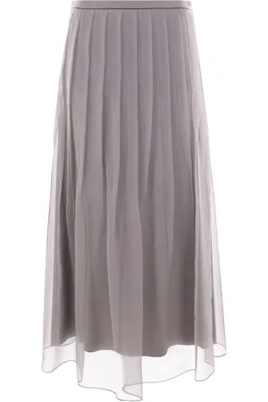 Brunello Cucinelli Pleated chiffon midi skirt