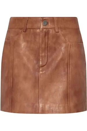 Gestuz Fade-effect leather mini skirt