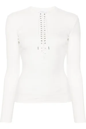 Paco rabanne Fine-ribbed lace-up top