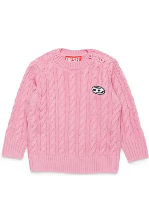 Diesel Logo-appliqué cable-knit jumper