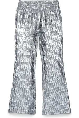 Diesel All-over monogram mylar bootcut trousers