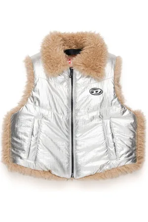 Diesel Faux fur-trim quilted gilet