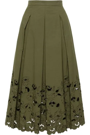 Erdem Floral-detail pleated skirt