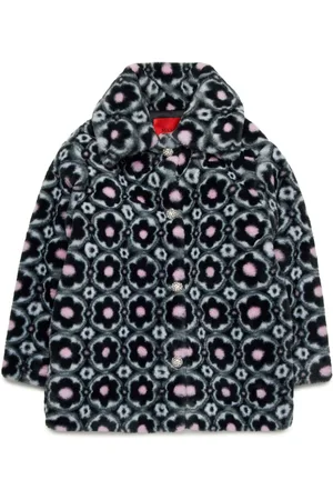 MAX&Co. Kids Floral-pattern faux-fur coat