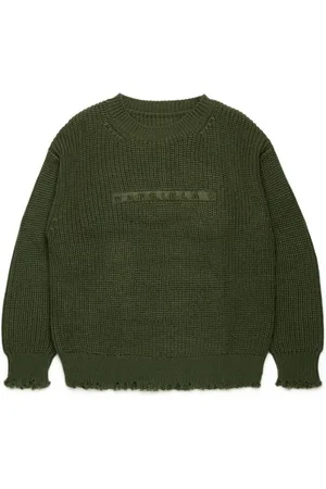Maison Margiela Logo-embroidered ribbed-knit jumper