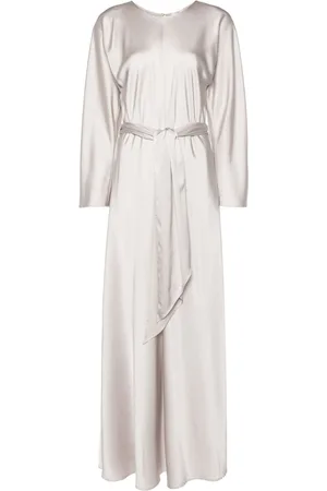 FORTE FORTE Belted satin maxi dress
