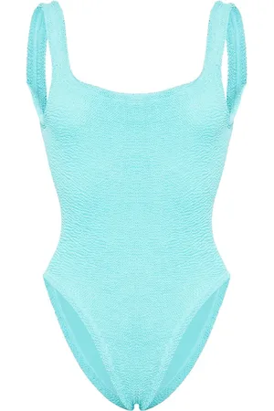 Hunza G Square-neck crinkled swimsuit