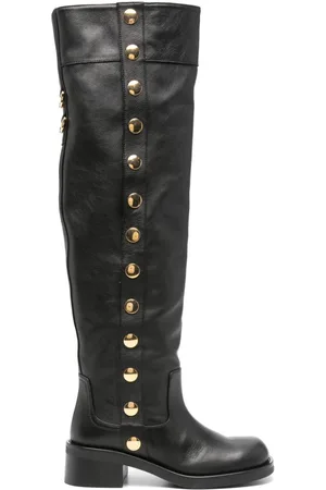Moschino 50mm stud-embellished above-the-knee boots