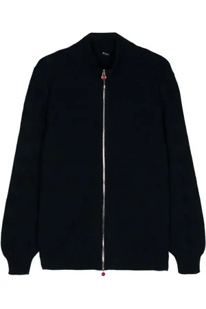 Kiton Chevron-knit zip-up cardigan