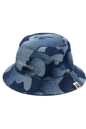 A Bathing Ape Logo-plaque denim bucket hat