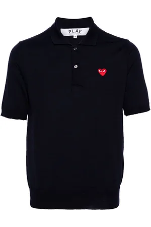 Comme des Garçons Heart-patch wool polo shirt