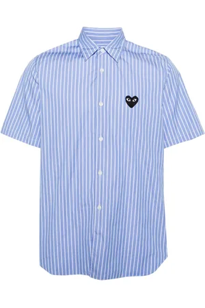 Comme des Garçons Heart-patch striped shirt