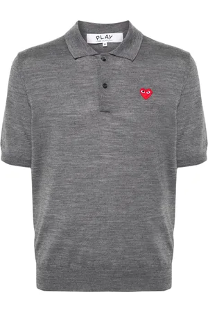 Comme des Garçons Heart-patch wool polo shirt