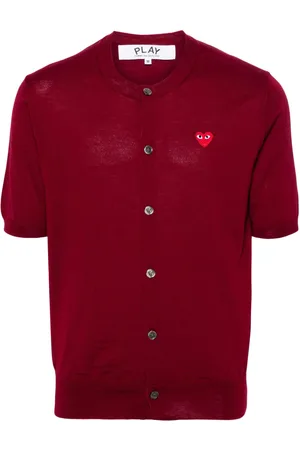 Comme des Garçons Heart-patch wool cardigan